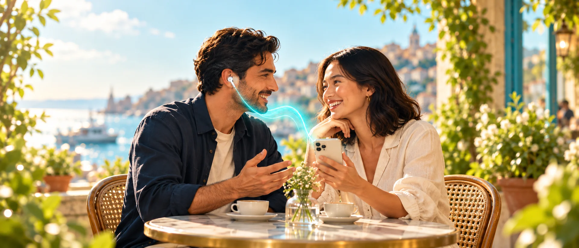 Els teus auriculars. El seu telèfon. Una conversa compartida.